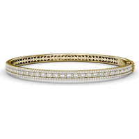 Bangle with Bar-Set Baguette Diamonds and Pavé Round Diamond Borders by Fana - 1.86 Carat Total Diamond Weight