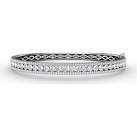 Bangle with Channel Set Round Diamonds and Pavé Edges by Fana - 3.68 Carat Total Diamond Weight