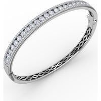 Bangle with Channel Set Round Diamonds and Pavé Edges by Fana - 3.68 Carat Total Diamond Weight