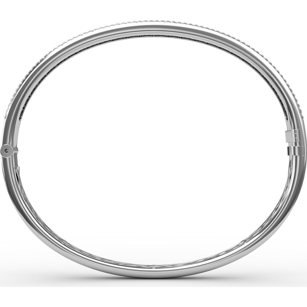 Bangle with Channel Set Round Diamonds and Pavé Edges by Fana - 3.68 Carat Total Diamond Weight