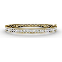 Bangle with Channel Set Round Diamonds and Pavé Edges by Fana - 3.68 Carat Total Diamond Weight