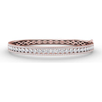 Bangle with Channel Set Round Diamonds and Pavé Edges by Fana - 3.68 Carat Total Diamond Weight