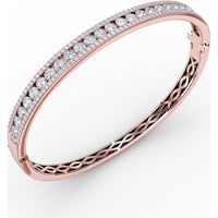 Bangle with Channel Set Round Diamonds and Pavé Edges by Fana - 3.68 Carat Total Diamond Weight