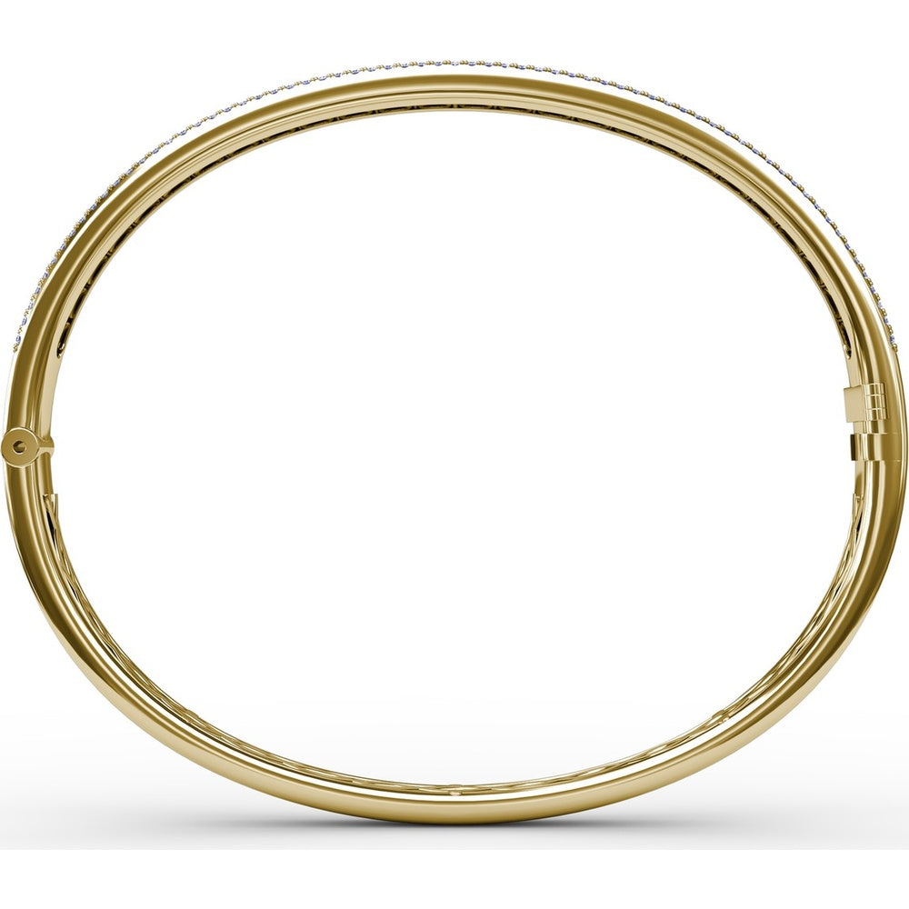 Bangle with Channel-Set Round Sapphires and Pavé Diamonds by Fana - 4.27 Carat Total Gemstone Weight
