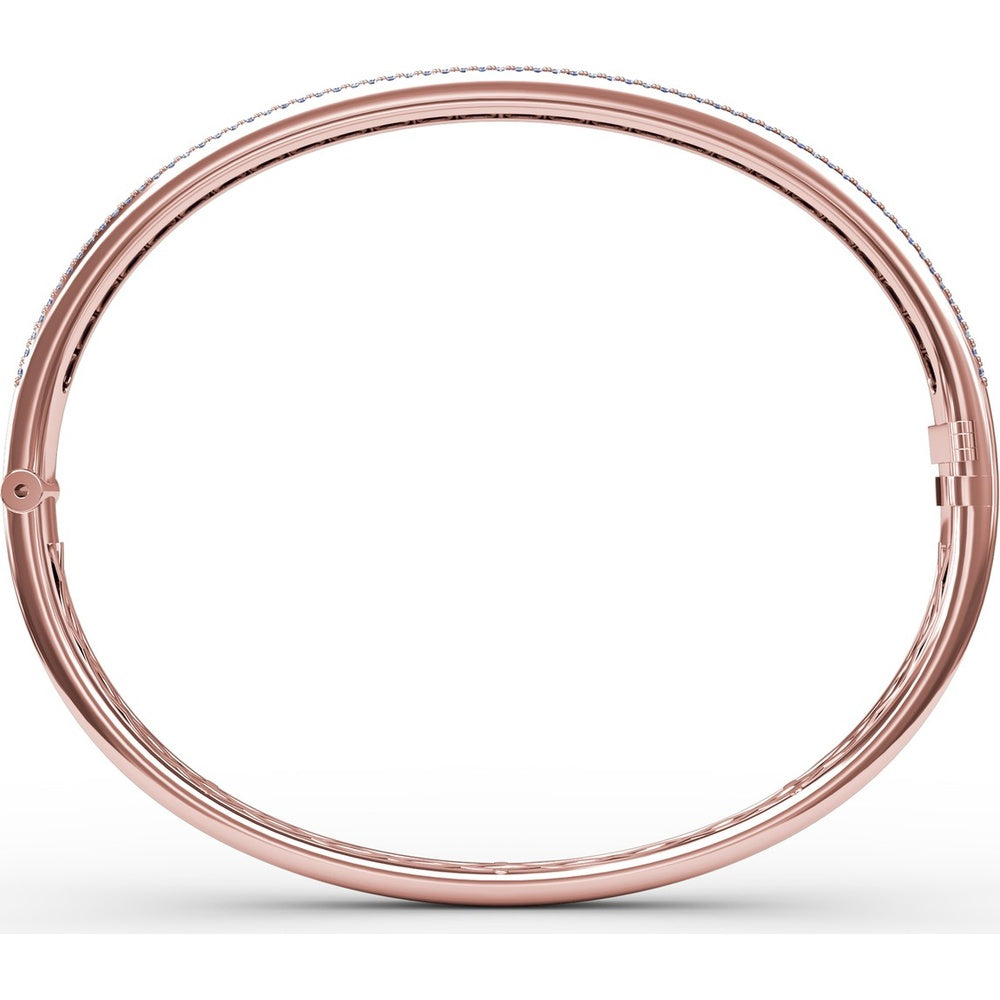 Bangle with Channel-Set Round Sapphires and Pavé Diamonds by Fana - 4.27 Carat Total Gemstone Weight