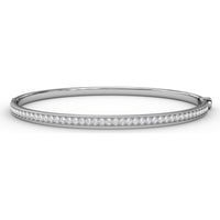 Bangle with Milgrain-Edge Pavé Set Round Diamonds by Fana - 0.86 Carat Total Diamond Weight