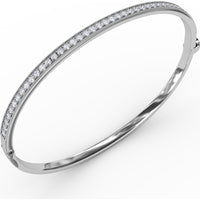 Bangle with Milgrain-Edge Pavé Set Round Diamonds by Fana - 0.86 Carat Total Diamond Weight