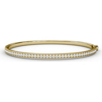 Bangle with Milgrain-Edge Pavé Set Round Diamonds by Fana - 0.86 Carat Total Diamond Weight