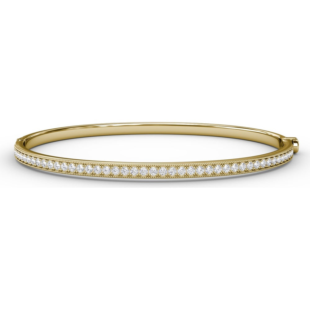 Bangle with Milgrain-Edge Pavé Set Round Diamonds by Fana - 0.86 Carat Total Diamond Weight