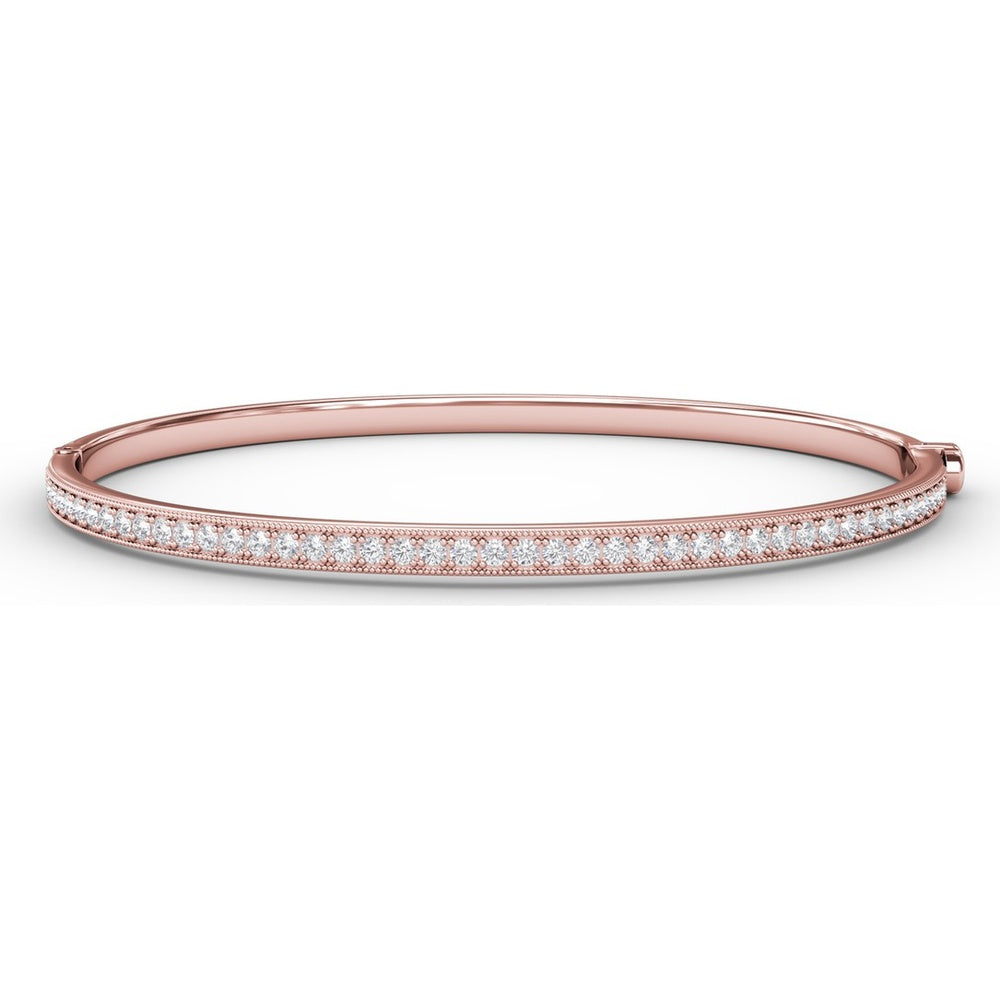 Bangle with Milgrain-Edge Pavé Set Round Diamonds by Fana - 0.86 Carat Total Diamond Weight