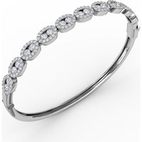 Bangle with Openwork Oval Links and Pavé Set Round Diamonds by Fana - 2.15 Carat Total Diamond Weight