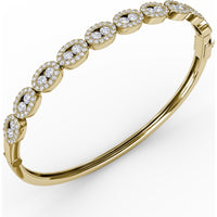Bangle with Openwork Oval Links and Pavé Set Round Diamonds by Fana - 2.15 Carat Total Diamond Weight