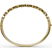 Bangle with Openwork Oval Links and Pavé Set Round Diamonds by Fana - 2.15 Carat Total Diamond Weight