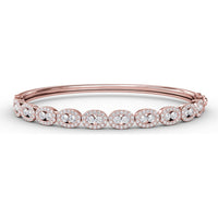Bangle with Openwork Oval Links and Pavé Set Round Diamonds by Fana - 2.15 Carat Total Diamond Weight
