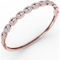 Bangle with Openwork Oval Links and Pavé Set Round Diamonds by Fana - 2.15 Carat Total Diamond Weight
