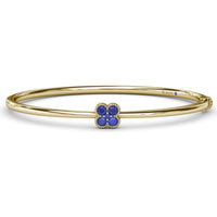 Bangle with Round Sapphire Floral Magnolia Motif by Fana - 0.38 Carat Total Sapphire Weight