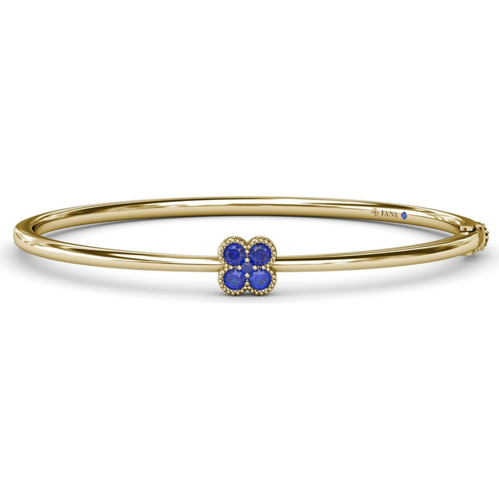 Bangle with Round Sapphire Floral Magnolia Motif by Fana - 0.38 Carat Total Sapphire Weight