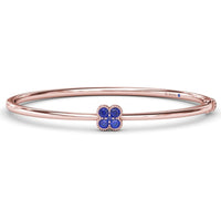 Bangle with Round Sapphire Floral Magnolia Motif by Fana - 0.38 Carat Total Sapphire Weight
