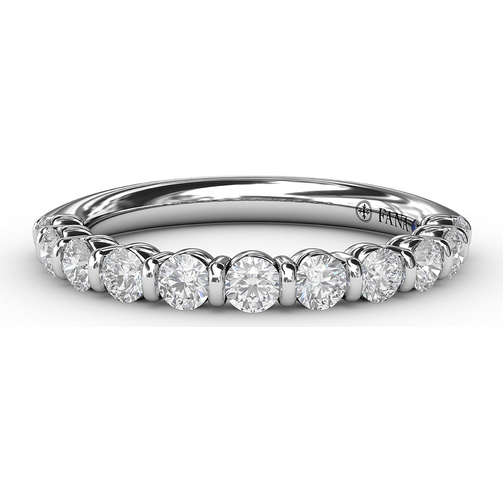 Bar Set Anniversary Band with Round Diamonds by Fana - 0.61 Carat Total Diamond Weight