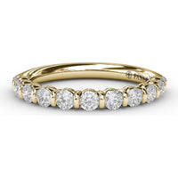 Bar Set Anniversary Band with Round Diamonds by Fana - 0.61 Carat Total Diamond Weight