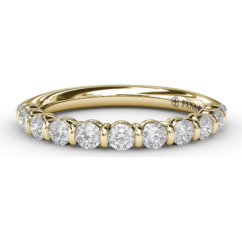 Bar Set Anniversary Band with Round Diamonds by Fana - 0.61 Carat Total Diamond Weight