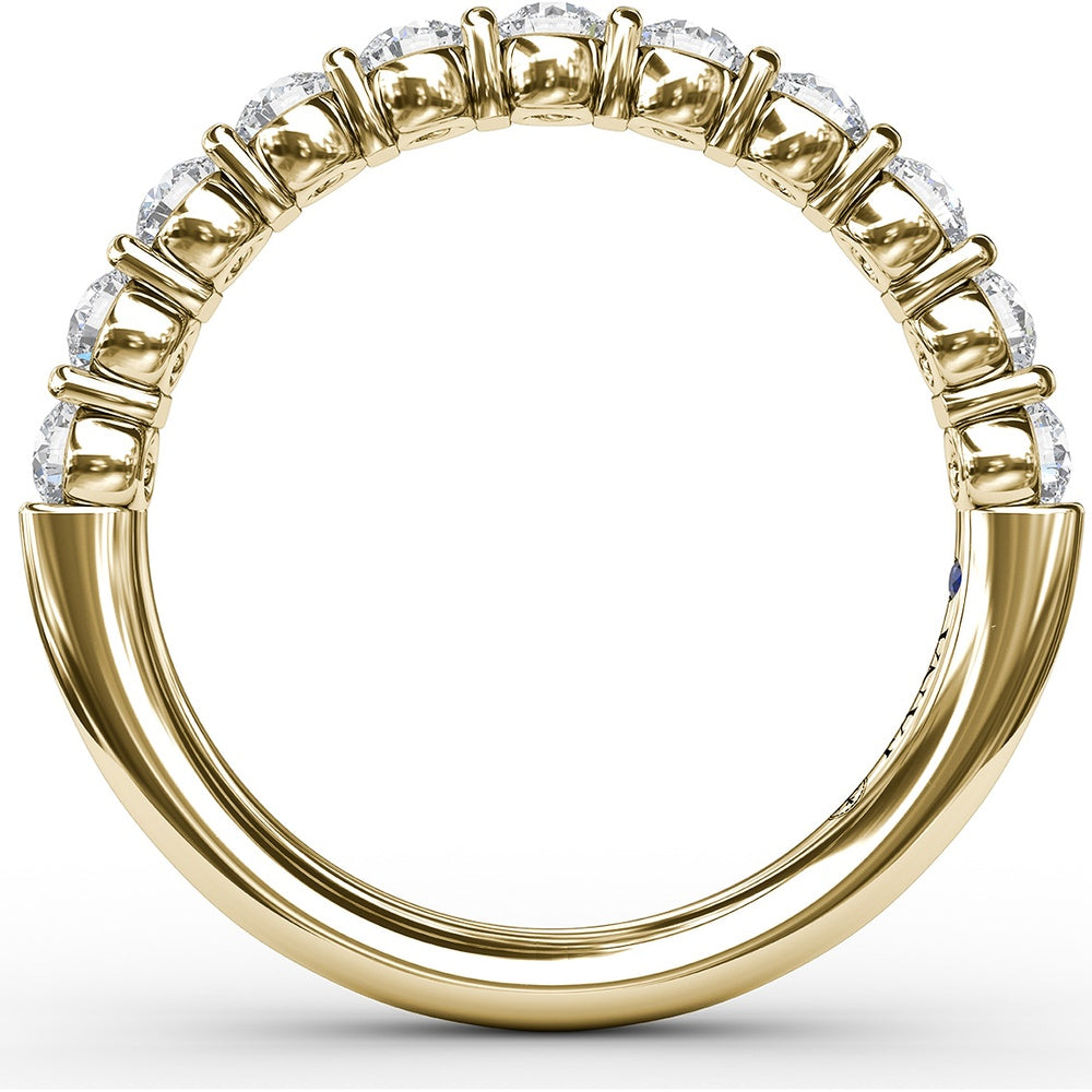 Bar Set Anniversary Band with Round Diamonds by Fana - 0.61 Carat Total Diamond Weight