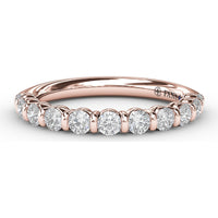 Bar Set Anniversary Band with Round Diamonds by Fana - 0.61 Carat Total Diamond Weight