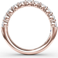 Bar Set Anniversary Band with Round Diamonds by Fana - 0.61 Carat Total Diamond Weight