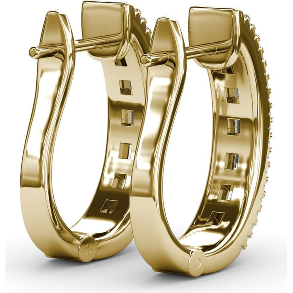Bar-Set Baguette and Round Diamond Hoop Earrings by Fana - 1.02 Carat Total Diamond Weight
