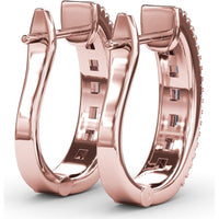 Bar-Set Baguette and Round Diamond Hoop Earrings by Fana - 1.02 Carat Total Diamond Weight