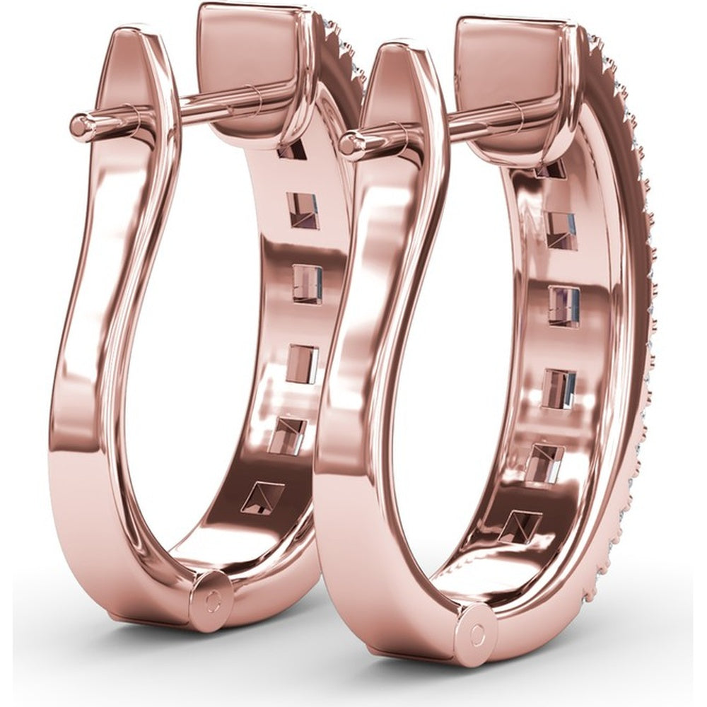 Bar-Set Baguette and Round Diamond Hoop Earrings by Fana - 1.02 Carat Total Diamond Weight
