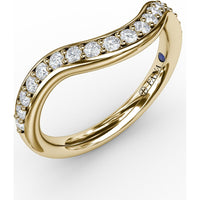 Bead and Channel Set Contour Diamond Band by Fana - 0.34 Carat Total Diamond Weight