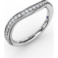 Bead and Channel Set Contour Diamond Band with Round Brilliant Diamonds by Fana - 0.21 Carat Total Diamond Weight