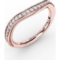 Bead and Channel Set Contour Diamond Band with Round Brilliant Diamonds by Fana - 0.21 Carat Total Diamond Weight