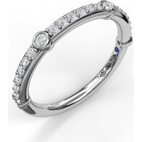 Bead Set Diamond Band with Bezel Stations by Fana - 0.26 Carat Total Diamond Weight