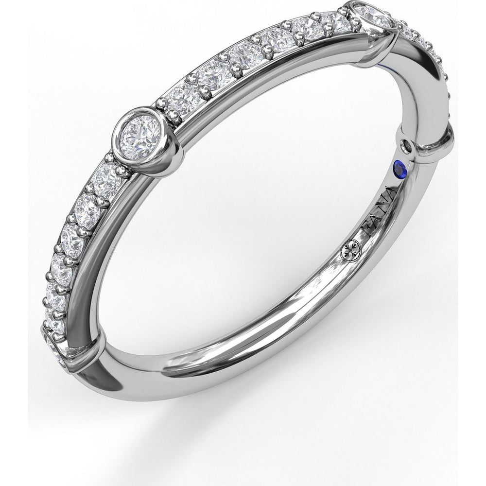 Bead Set Diamond Band with Bezel Stations by Fana - 0.26 Carat Total Diamond Weight