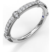 Bead Set Round Diamond Band with Bar Accents by Fana - 0.25 Carat Total Diamond Weight