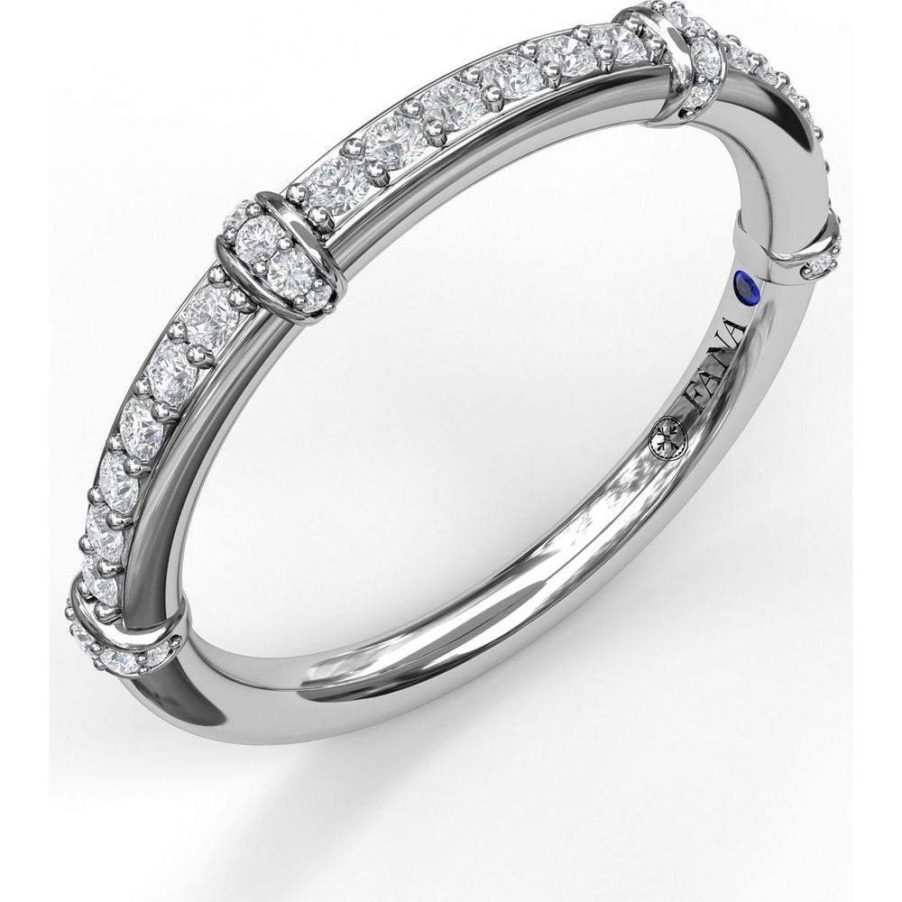 Bead Set Round Diamond Band with Bar Accents by Fana - 0.25 Carat Total Diamond Weight