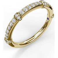 Bead Set Round Diamond Band with Bar Accents by Fana - 0.25 Carat Total Diamond Weight