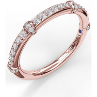 Bead Set Round Diamond Band with Bar Accents by Fana - 0.25 Carat Total Diamond Weight