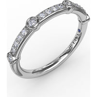 Bead Set Round Diamond Band with Bezel Stations by Fana - 0.20 Carat Total Diamond Weight