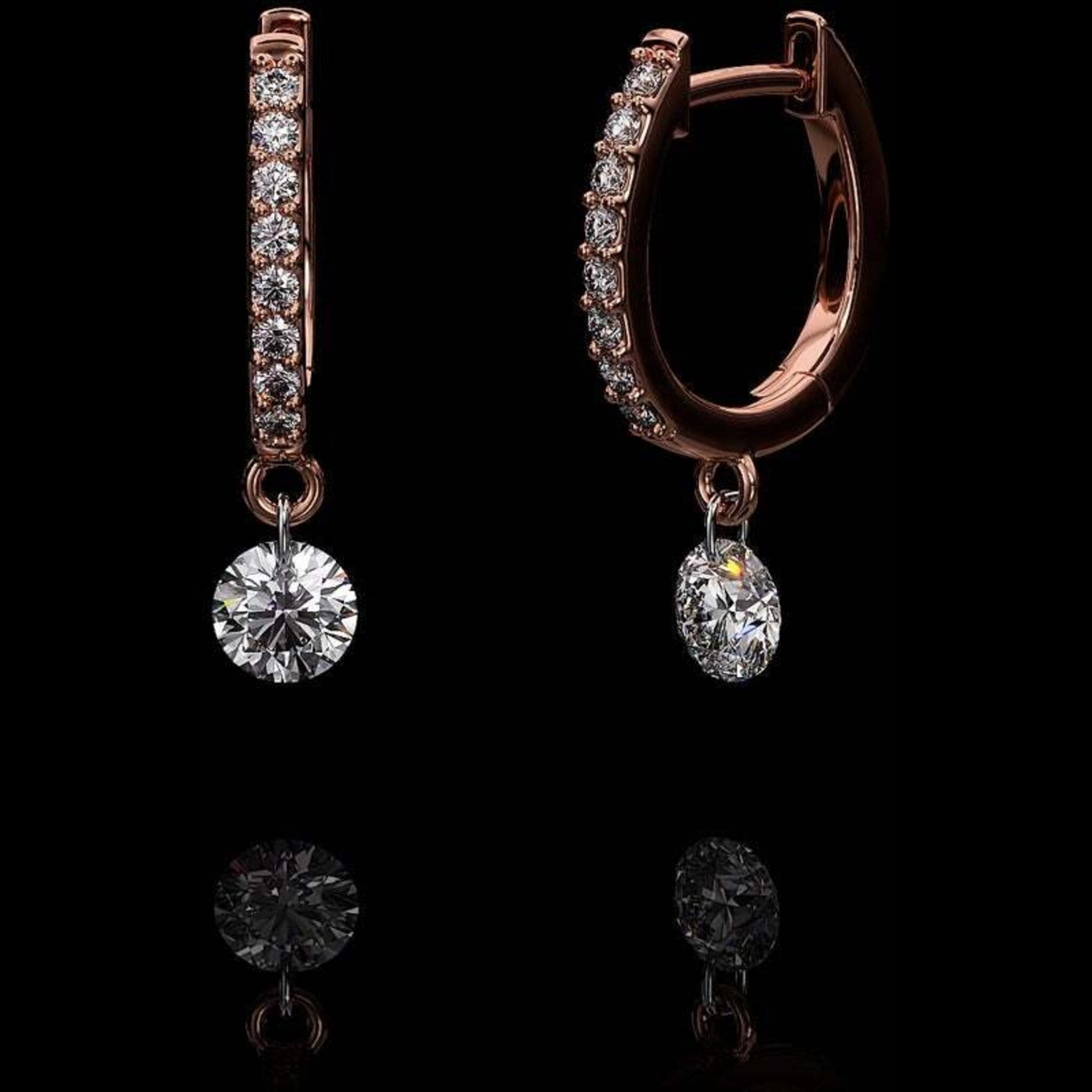 Buy Fabula Jewellery 18K Rose Gold Plated Floral Cubic Zirconia Fashion  Drop Earrings Online