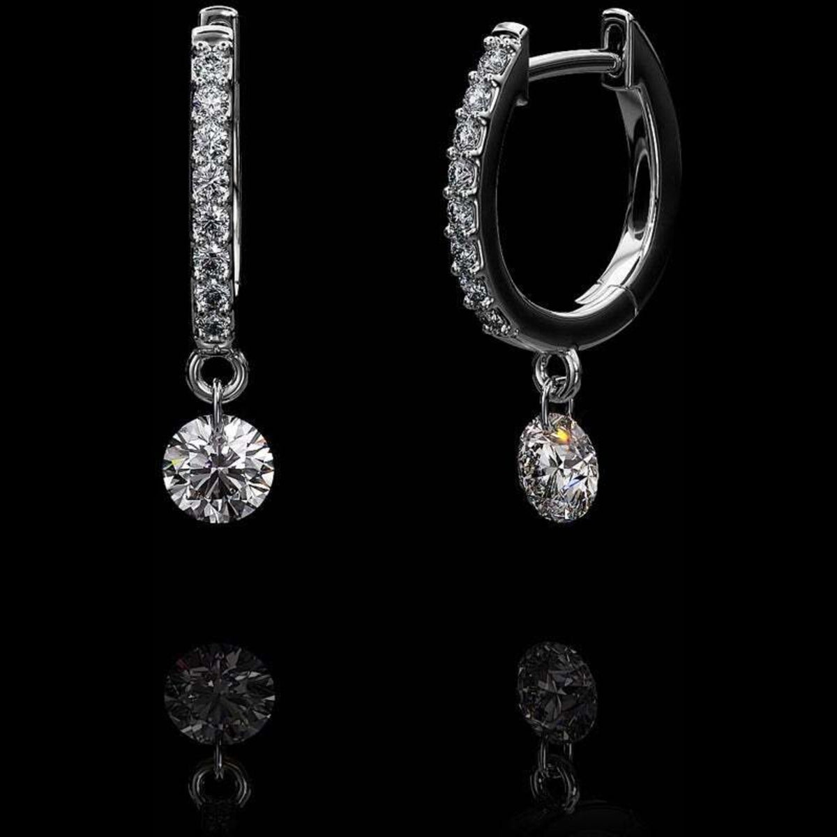 Aresa New York - Beauvoir No. 1 Earrings - 18K White Gold with 0.70 cts. of Diamonds