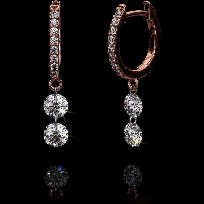 Aresa New York - Beauvoir No. 2 Earrings - 18K Rose Gold with 0.70 cts. of Diamonds