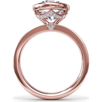 Bezel-Set Engagement Ring Setting with Hidden Halo and Peek-a-Boo Diamond by Fana - 0.10 Carat Total Diamond Weight