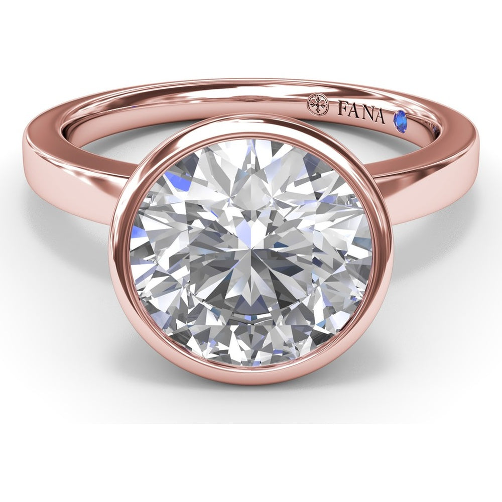 Bezel-Set Engagement Ring Setting with Hidden Halo and Peek-a-Boo Diamond by Fana - 0.10 Carat Total Diamond Weight