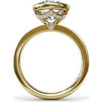 Bezel-Set Engagement Ring Setting with Hidden Halo and Peek-a-Boo Diamond by Fana - 0.10 Carat Total Diamond Weight