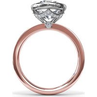 Bezel-Set Engagement Ring Setting with Hidden Halo and Peek-a-Boo Diamond by Fana - 0.10 Carat Total Diamond Weight