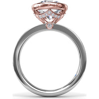 Bezel-Set Engagement Ring Setting with Hidden Halo and Peek-a-Boo Diamond by Fana - 0.10 Carat Total Diamond Weight