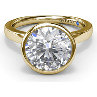 Bezel-Set Engagement Ring Setting with Hidden Halo and Peek-a-Boo Diamond by Fana - 0.10 Carat Total Diamond Weight